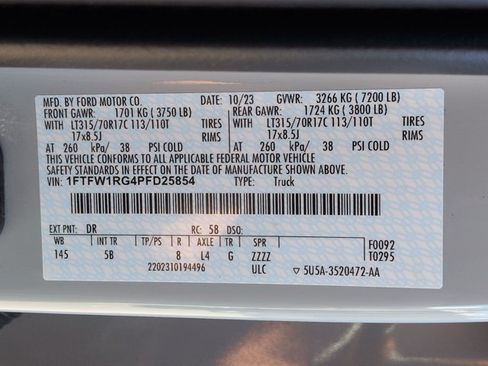 Used 2023 Ford F150 Raptor w/ Blue Interior Package AWD/4WD image 26