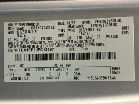 Used 2018 Ford F150 XLT w/ Equipment Group 301A Mid AWD/4WD image 54