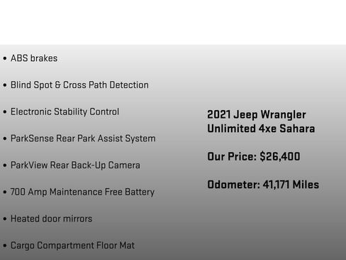 Used 2021 Jeep Wrangler Unlimited Sahara w/ Cold Weather Group AWD/4WD image 30