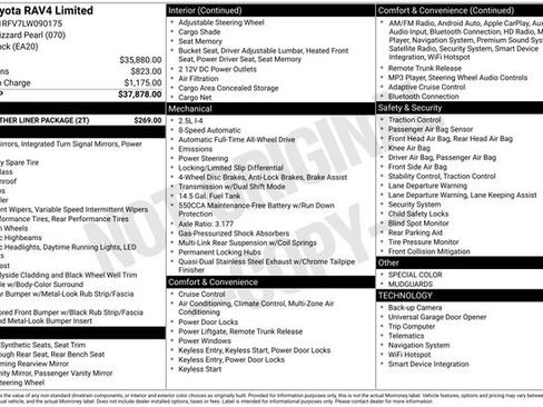 Used 2020 Toyota RAV4 Limited w/ All Weather Liner Package image 47