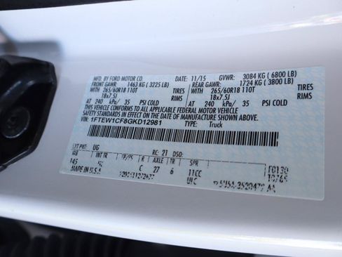 Used 2016 Ford F150 Lariat w/ Equipment Group 501A Mid RWD image 40