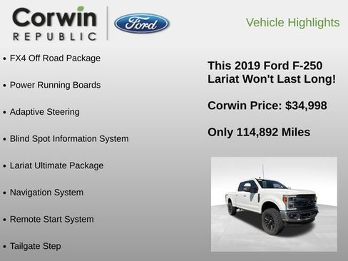 Used 2019 Ford F250 Lariat w/ Lariat Ultimate Package AWD/4WD image 6