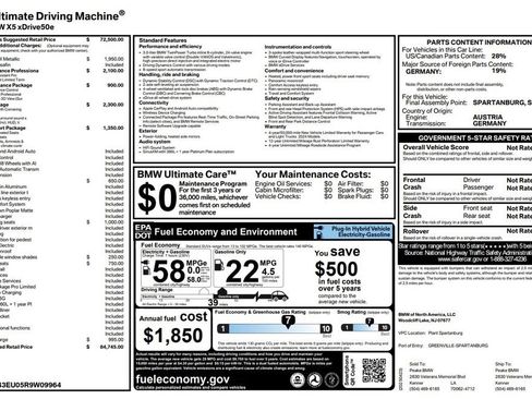 Used 2024 BMW X5 xDrive50e w/ Premium Package image 4
