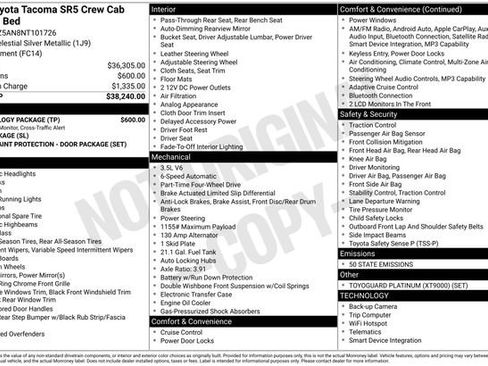 Used 2022 Toyota Tacoma SR5 w/ Technology Package image 15