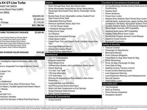 Certified 2025 Kia K4 GT-Line Turbo FWD image 27