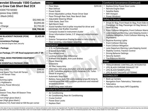 New 2026 Chevrolet Silverado 1500 Custom Trail Boss w/ Turbomax Blackout Package AWD/4WD image 3