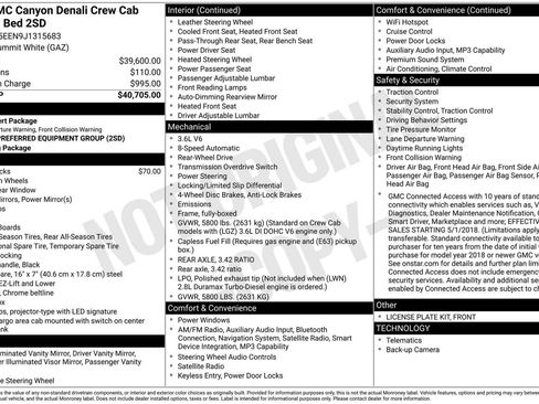 Used 2018 GMC Canyon Denali RWD image 36