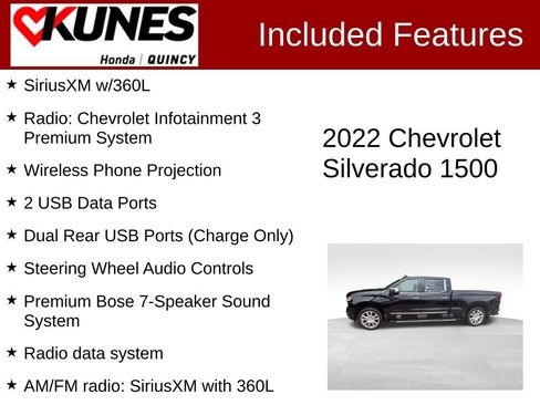 Used 2022 Chevrolet Silverado 1500 High Country w/ High Country Premium Package AWD/4WD image 2