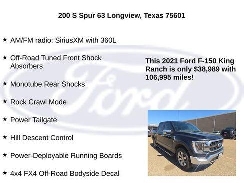 Used 2021 Ford F150 King Ranch w/ Equipment Group 601A High image 30