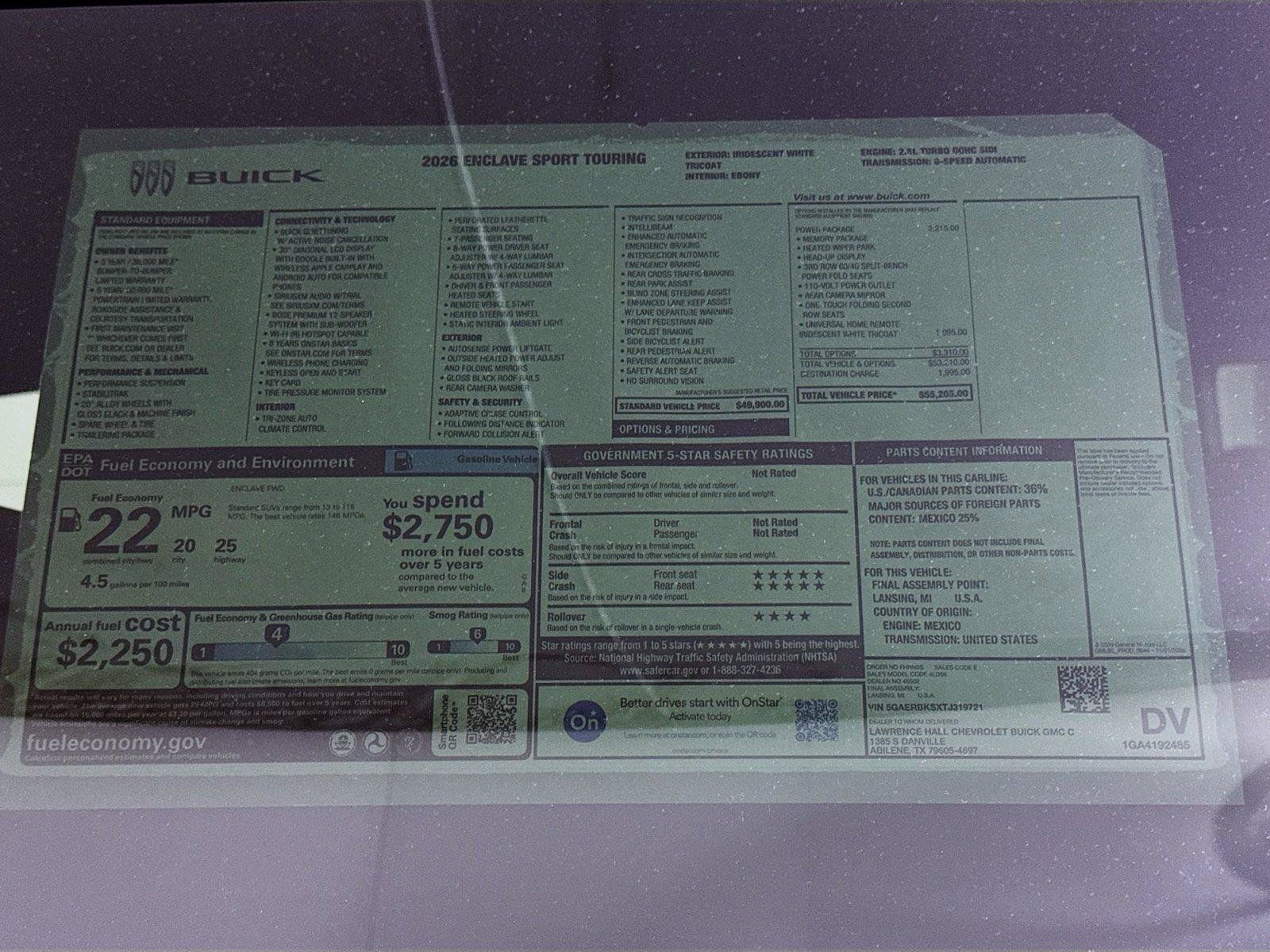 New 2026 Buick Enclave Sport Touring w/ Power Package FWD image 20