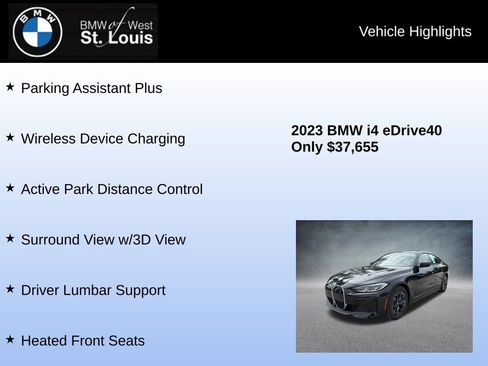 Used 2023 BMW i4 eDrive40 w/ Premium Package RWD image 24