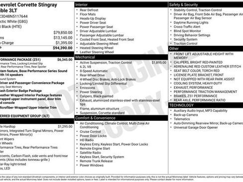 Used 2022 Chevrolet Corvette Stingray Premium Conv w/ Z51 Performance Package RWD image 2