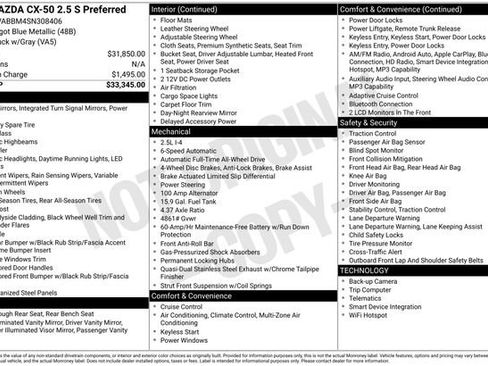 Used 2025 MAZDA CX-50 AWD 2.5 S w/ Preferred Package image 34