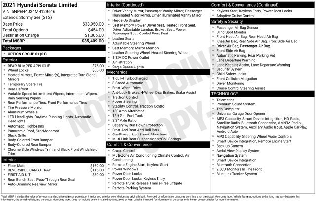 Used 2021 Hyundai Sonata Limited FWD image 2