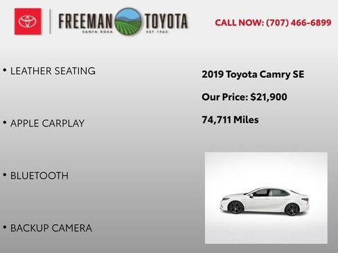 Used 2019 Toyota Camry SE FWD image 5