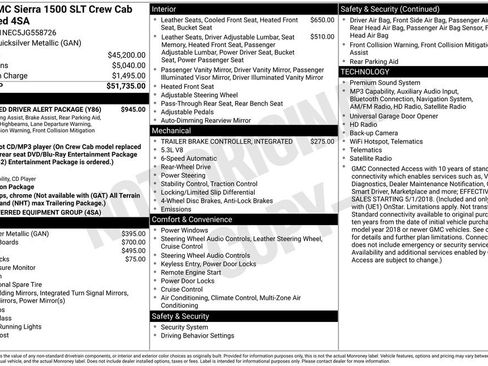 Used 2018 GMC Sierra 1500 SLT w/ Enhanced Driver Alert Package RWD image 3