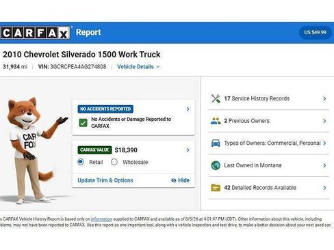 Used 2010 Chevrolet Silverado 1500 W/T RWD image 3
