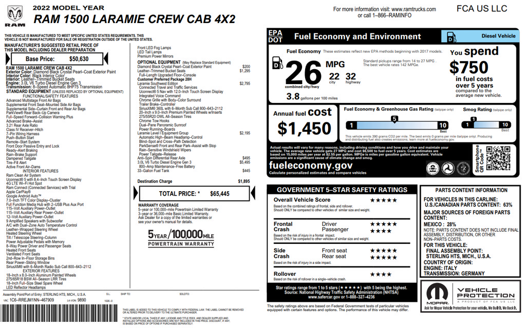 Used 2022 RAM 1500 Laramie w/ Laramie Southwest Edition RWD image 39
