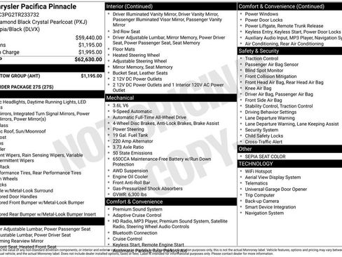 New 2026 Chrysler Pacifica Pinnacle w/ Trailer Tow Group AWD/4WD image 3