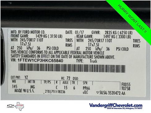 Used 2017 Ford F150 XLT RWD image 25