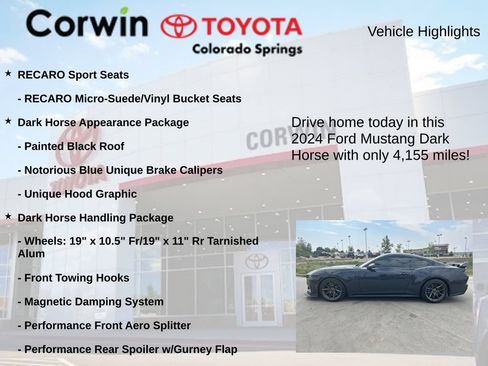 Used 2024 Ford Mustang Dark Horse w/ Dark Horse Handlin Package RWD image 7
