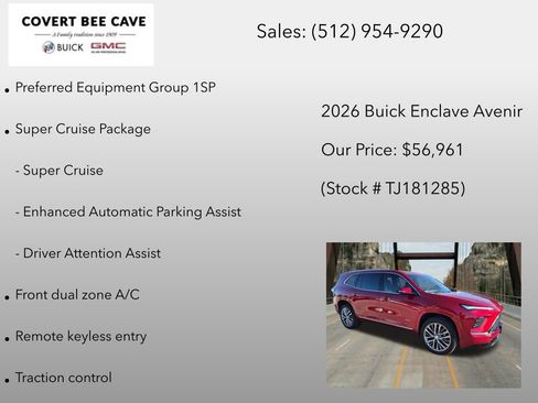 New 2026 Buick Enclave Avenir w/ Super Cruise Package FWD image 6