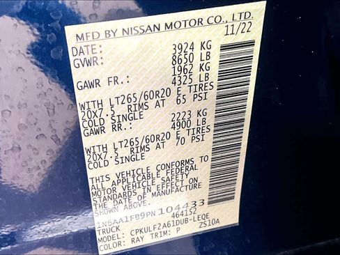 Used 2023 Nissan Titan Platinum Reserve w/ Moonroof Package image 32