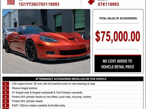 Used 2006 Chevrolet Corvette Coupe w/ Preferred Equipment Group RWD image 2