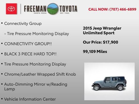 Used 2015 Jeep Wrangler Unlimited Sport w/ Quick Order Package 24S AWD/4WD image 9