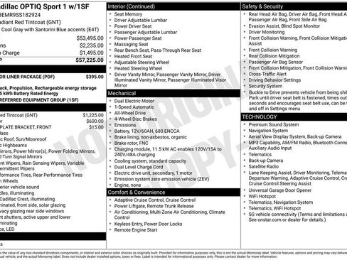 Certified 2025 Cadillac Optiq Sport 1 w/ LPO, Floor Liner Package AWD/4WD image 45