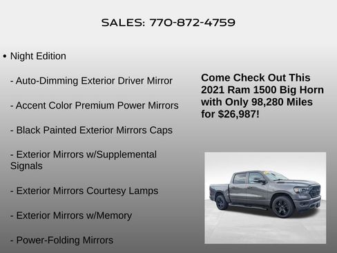 Used 2021 RAM 1500 Big Horn RWD image 25