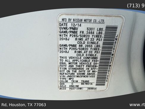 Used 2015 INFINITI QX70 3.7 w/ Premium Package image 46