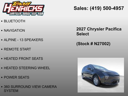 New 2027 Chrysler Pacifica Select FWD image 12