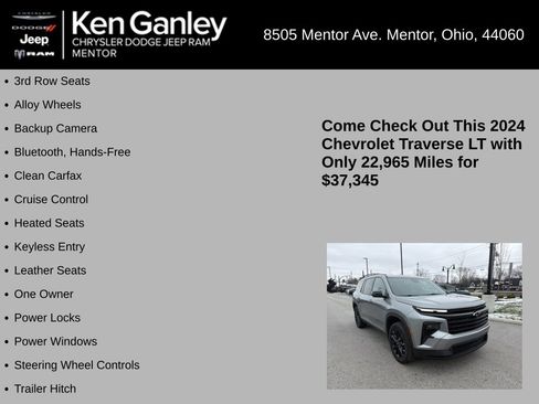 Used 2024 Chevrolet Traverse LT w/ Midnight/Sport Edition image 5
