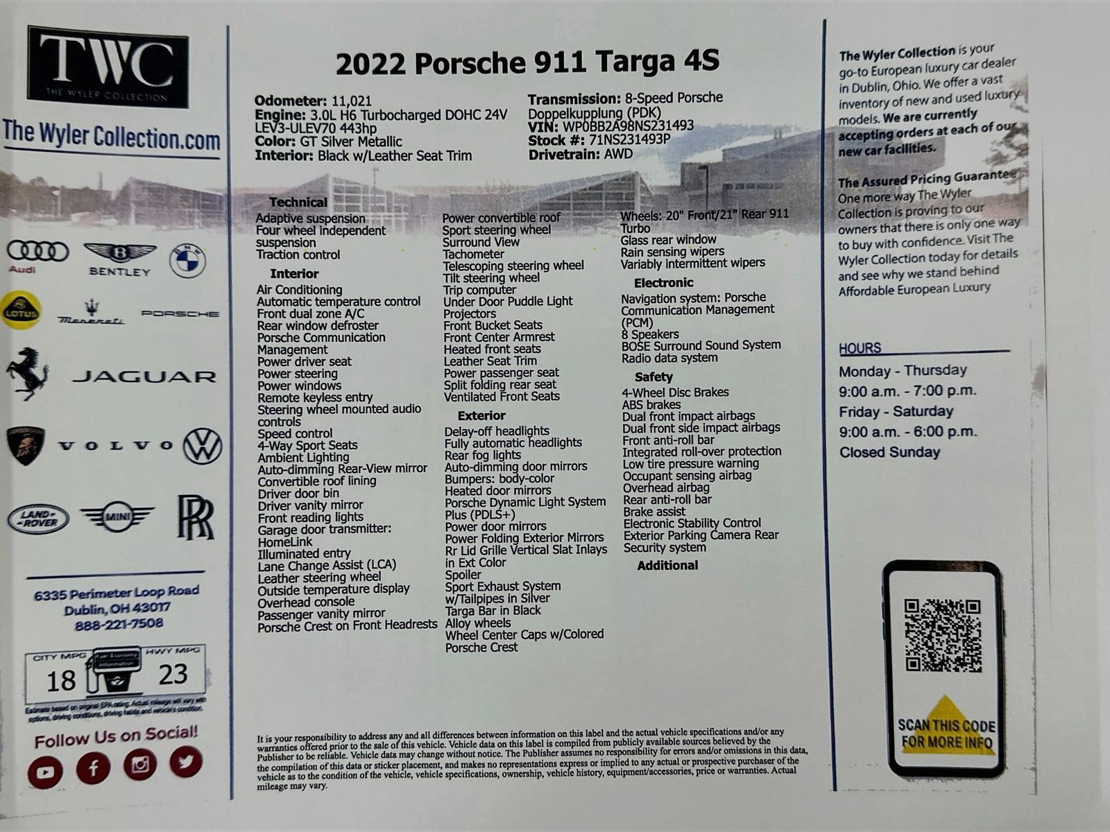 Used 2022 Porsche 911 Targa 4S AWD/4WD image 45