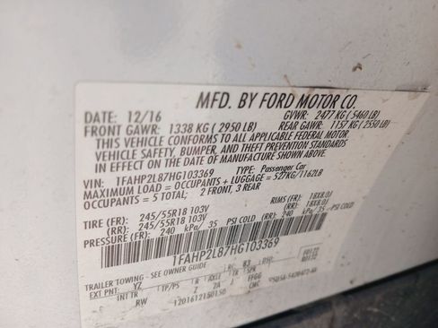 Used 2017 Ford Taurus Police Interceptor w/ Ready For The Road Package image 9