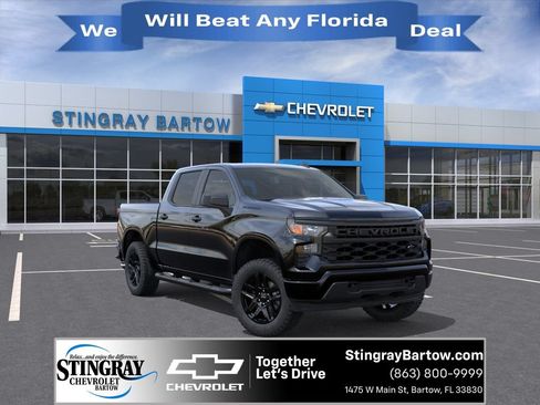 New 2026 Chevrolet Silverado 1500 Custom w/ Turbomax Blackout Package RWD image 1