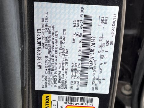 Used 2018 Ford Fusion Sport w/ Equipment Group 401A AWD/4WD image 8