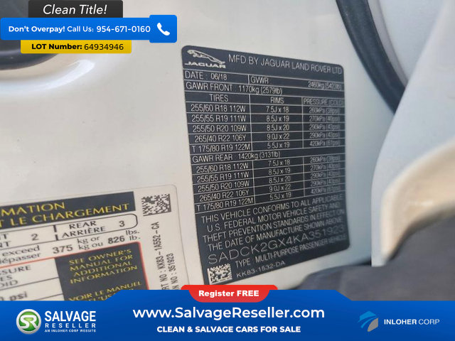 Used 2019 Jaguar F-PACE Prestige AWD/4WD image 17