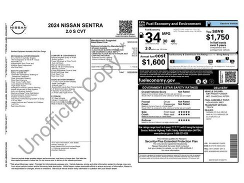 Used 2024 Nissan Sentra S w/ Lighting Package FWD image 2