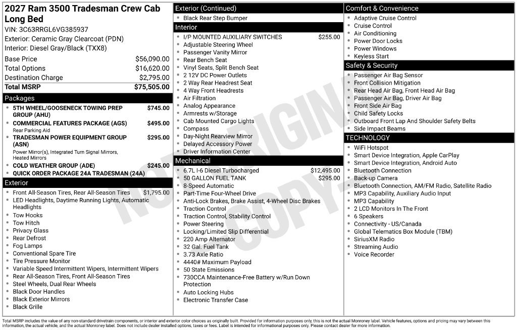 New 2027 RAM 3500 Tradesman AWD/4WD image 9