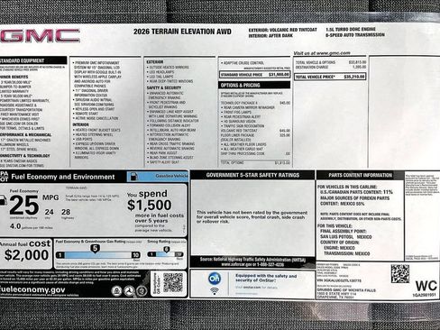 New 2026 GMC Terrain Elevation w/ Technology Package II image 41