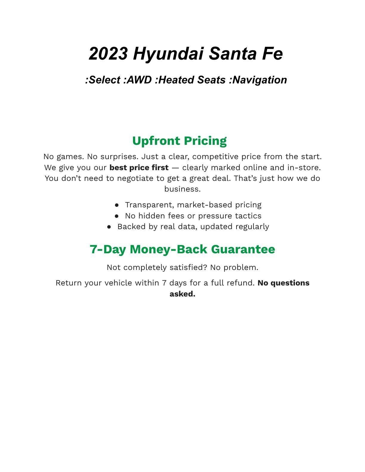 Used 2023 Hyundai Santa Fe SEL w/ Cargo Package AWD/4WD image 2