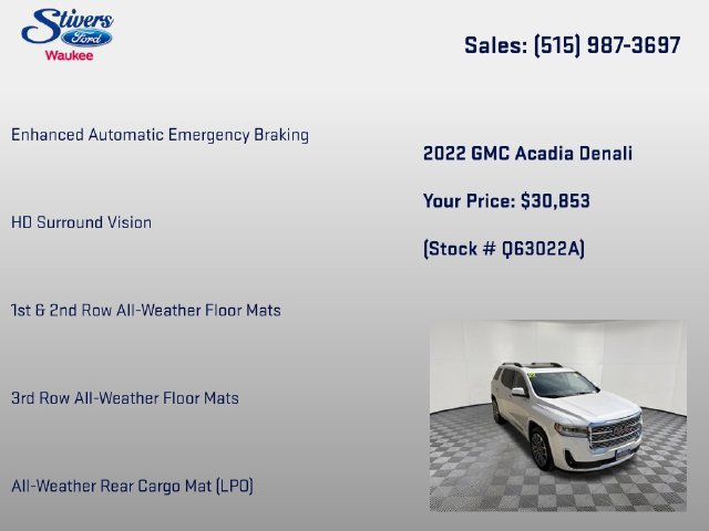 Used 2022 GMC Acadia Denali w/ Denali Technology Package AWD/4WD image 28