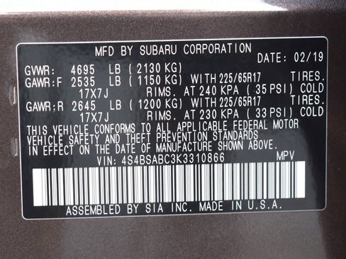 Used 2019 Subaru Outback 2.5i image 30