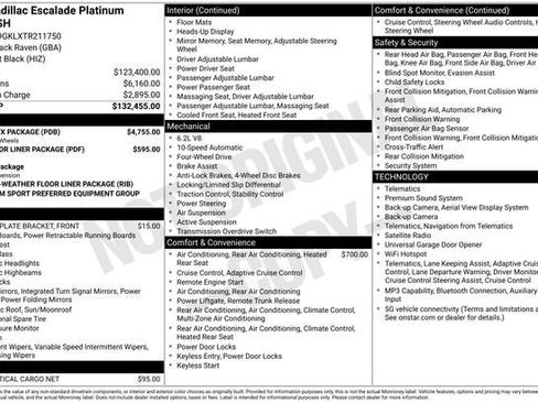 Certified 2026 Cadillac Escalade Platinum Sport w/ LPO, ONYX Package AWD/4WD image 34