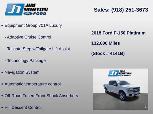 Used 2018 Ford F150 Platinum w/ Equipment Group 701A Luxury AWD/4WD image 14
