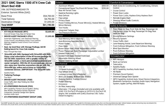 Certified 2021 GMC Sierra 1500 AT4 w/ AT4 Value Package AWD/4WD image 11