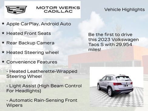 Used 2023 Volkswagen Taos S w/ Driver Assistance Package AWD/4WD image 14