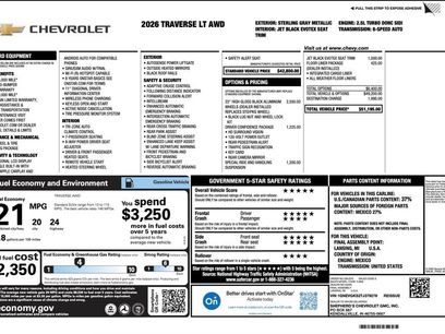 New 2026 Chevrolet Traverse LT w/ Driver Confidence Package